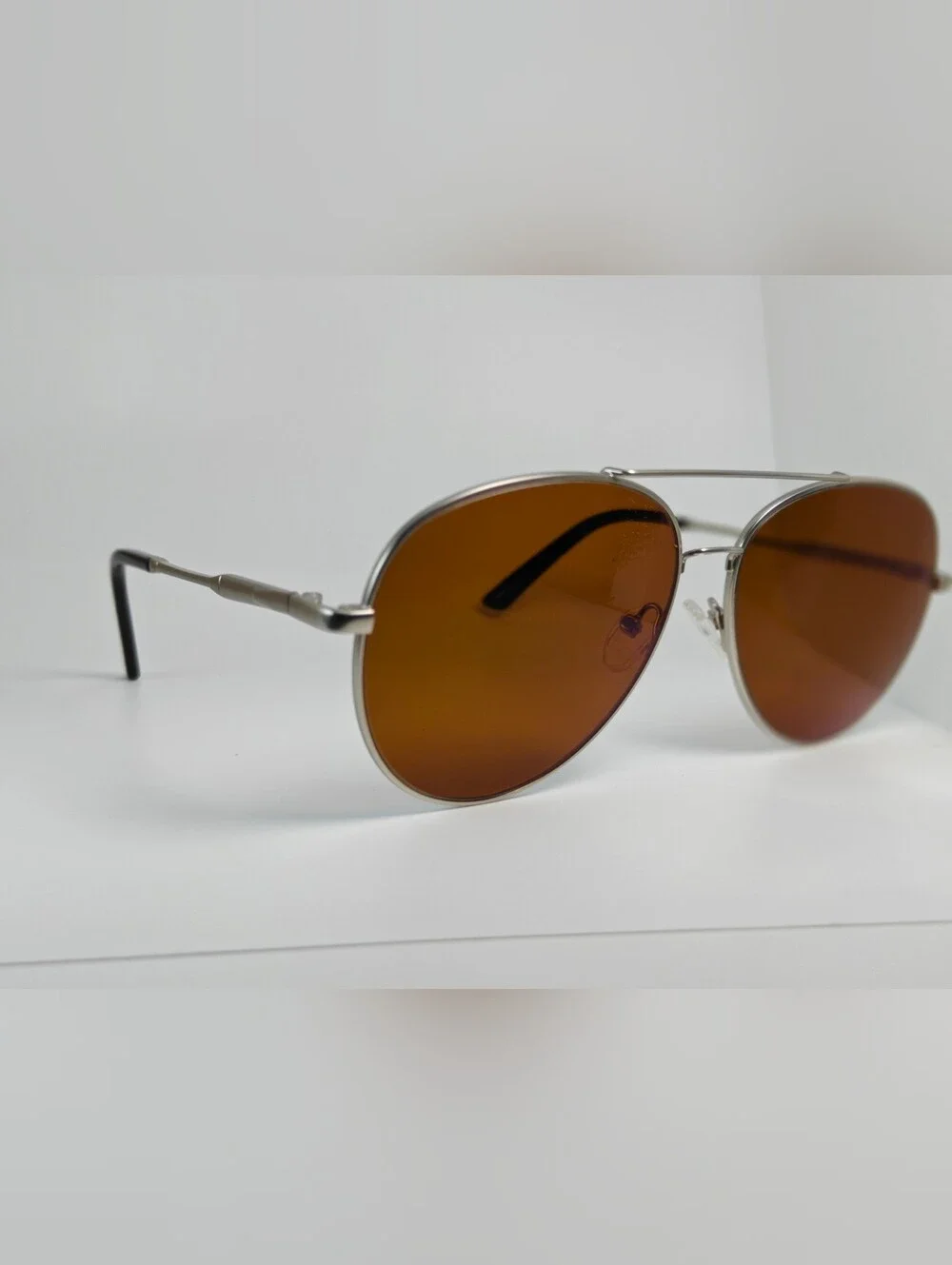 Camp. Men's Aviator Brushed Silver. Black Integrated Temples.